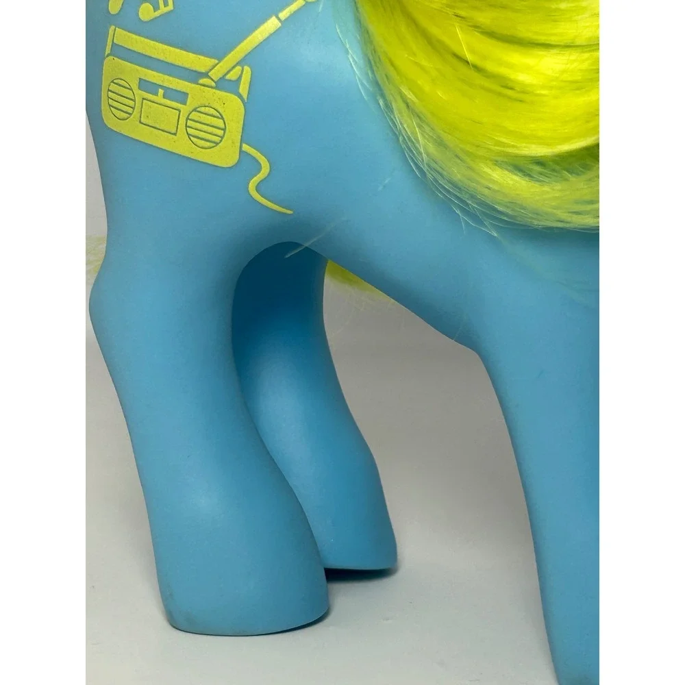 Vintage MLP G1 DJ Unicorn Blue Yellow‎ Boombox Hasbro 1984 Dance N' Prance